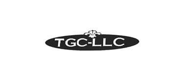 A black and white logo of the tgc-llc.