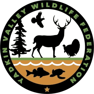 A black and white picture of the logo for the larkin valley wildlife federation.